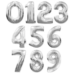 Фольгированные шары Цифры серебро